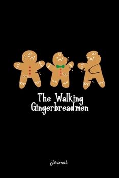 Paperback Journal: Dot Grid Journal - Gingerbread Walking Bread Cookie Baking Cute Christmas Gift - Black Dotted Diary, Planner, Gratitud Book