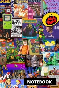 Notebook: 90s Pop Culture Nostalgia TV and Movie Lined Notebook and Daily Journal