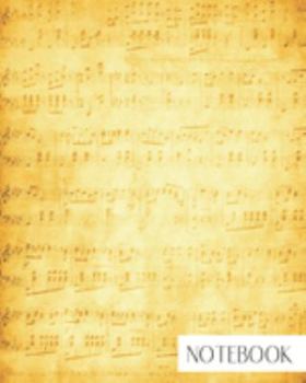 Notebook: Large College Ruled Notebook for Everyday Use Vintage Sheet Music