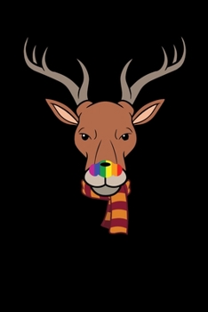 Rudolph The Gay With Scarf: Christmas Eve Notebook - Gay Xmas Snowman LGBTQ Winter Santa Claus Holiday Pride Season Mini Notepad Gift College Ruled (6"X9")
