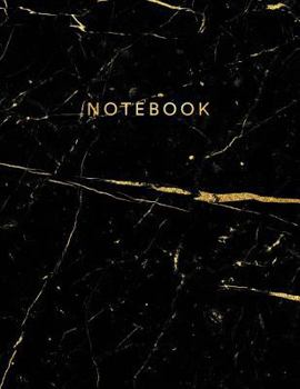 Paperback Notebook: Beautiful black marble gold bronze lettering ★ School supplies ★ Personal diary ★ Office notes 8.5 x Book