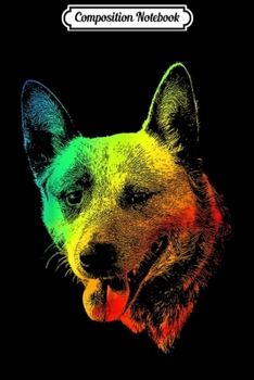 Composition Notebook: AUSTRALIAN RED HEELER Colorful Rainbow Retro  Journal/Notebook Blank Lined Ruled 6x9 100 Pages