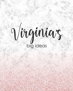 Paperback Virginia's Big Ideas: Personalized Notebook - 8x10 Lined Women's Journal Book