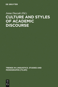 Hardcover Culture and Styles of Academic Discourse Book
