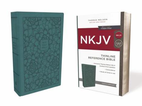 Paperback NKJV, Thinline Reference Bible, Imitation Leather, Turquoise, Red Letter Edition, Comfort Print Book