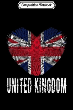 Composition Notebook: United Kingdom Flag Heart Fingerprint Journal/Notebook Blank Lined Ruled 6x9 100 Pages