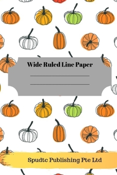 Paperback Fall and Thanksgiving Theme Wide Ruled Line Paper Book