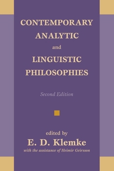 Paperback Contemporary Analytic and Linguistic Philosophies Book