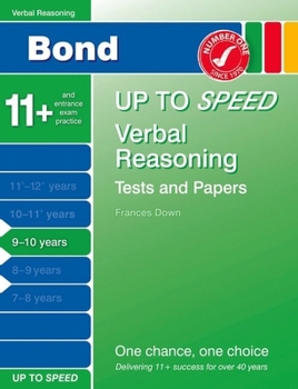 Paperback Bond Up to Speed Verbal Reasoning Tests and Papers 9-10 Years Book