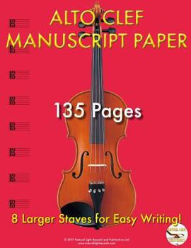 Paperback Alto Clef Manuscript Paper: 8 Larger Staves for Easy writing Book