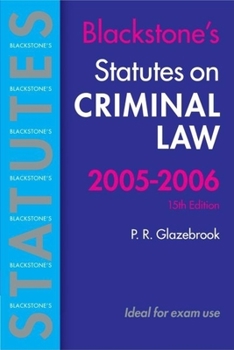 Paperback Statutes on Criminal Law 2005/2006 (Blackstone's Statute Book Series) Book