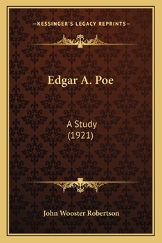 Paperback Edgar A. Poe: A Study (1921) Book