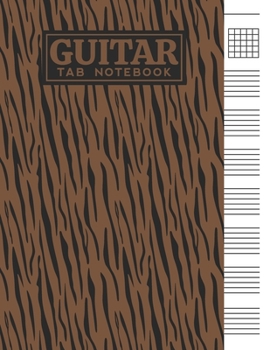 Guitar Tab Notebook: Blank 6 Strings Chord Diagrams & Tablature Music Sheets with Tiger Skin Themed Cover Design