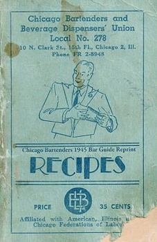 Paperback Chicago Bartenders 1945 Bar Guide Reprint Recipes Book