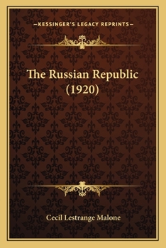 Paperback The Russian Republic (1920) Book