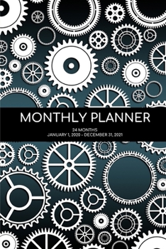 Paperback Monthly Planner: Gears/Steampunk; 24 months; January 1, 2020 - December 31, 2021; 6" x 9" Book