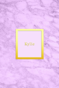 Kylie: Custom dot grid diary for girls | Cute personalized gold and marble diaries for women | Sentimental keepsake note book journal | Bright pink girly color cover