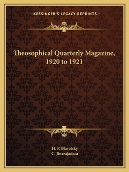 Paperback Theosophical Quarterly Magazine, 1920 to 1921 Book