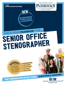 Paperback Senior Office Stenographer (C-3376): Passbooks Study Guide Volume 3376 Book