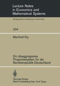 Paperback Ein Disaggregiertes Prognosesystem Für Die Bundesrepublik Deutschland [German] Book