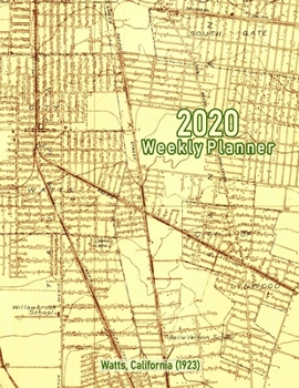 Paperback 2020 Weekly Planner: Watts, California (1923): Vintage Topo Map Cover Book