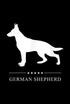 Paperback German Shepherd: German Shepherd White Silhouette Journal/Notebook Blank Lined Ruled 6x9 100 Pages Book