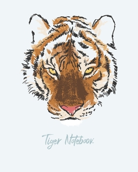 Paperback Tiger Notebook: Abstract Tiger Face Notebook, Ruled Blank Lined, Composition Book for School Planner Diary Writing Notes, Taking Notes Book