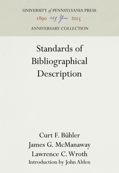 Hardcover Standards of Bibliographical Description Book