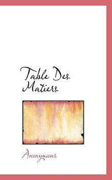 Paperback Table Des Matiers Book