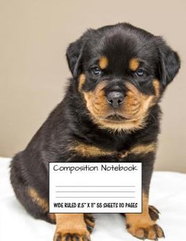 Paperback Composition Notebook Wide Ruled 8.5" X 11" 55 Sheets 110 Pages: Cute Sweet Dog Composition Notebook, Notebooks, Girl Boy School Notebook, Composition Book