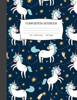 Paperback Composition Notebook: Mystic Unicorn Wide Ruled Lined Journal Book