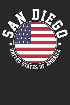 Paperback Gift Notebook: San Diego Vintage Dot Grid 6x9 120 Pages Book