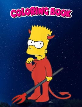 Paperback Coloring Book: The Simpsons Bart The Devil, Children Coloring Book, 100 Pages to Color Book