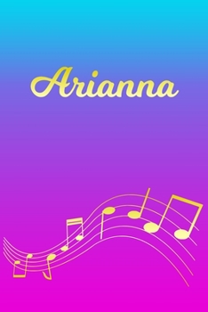 Arianna: Sheet Music Note Manuscript Notebook Paper | Pink Blue Gold  Personalized Letter A Initial Custom First Name Cover | Musician Composer ... Notepad Notation Guide | Compose Write Songs