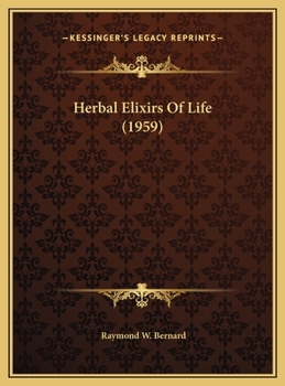 Hardcover Herbal Elixirs Of Life (1959) Book