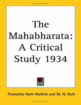 The Mahabharata: A Critical Study 1934