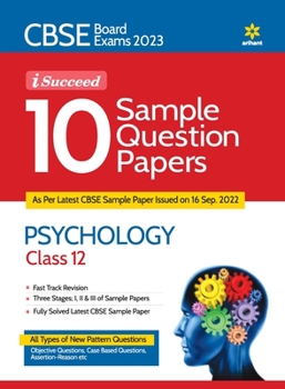 Paperback CBSE Board Exam 2023 I Succeed 10 Sample Question Paper PSYCHOLOGY Class 12 Book