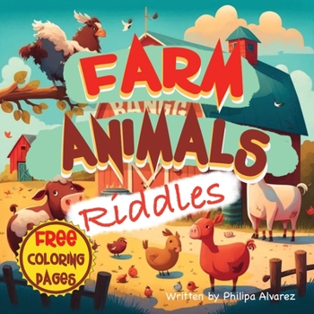 Paperback Farm Animals Riddles and Coloring Pages for Kids Book