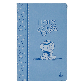 Imitation Leather NLT Keepsake Holy Bible for Baby Boys Baptism Easter, New Living Translation, Blue Book