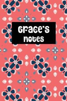Paperback Grace's Notes: Coral Personalised College Ruled Notebook Book