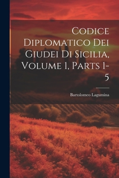 Paperback Codice Diplomatico Dei Giudei Di Sicilia, Volume 1, parts 1-5 [Italian] Book