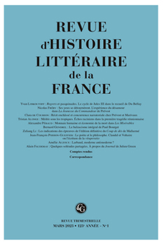 Paperback Revue d'Histoire Litteraire de la France Book