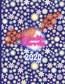 Paperback Busy AF Weekly Planner Notebook: 2020 Year At A Glance And Vertical Dated Pages - Blue Flowe Book