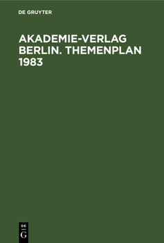Hardcover Akademie-Verlag Berlin. Themenplan 1983 [German] Book