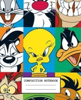 Composition Notebook: Looney Tunes Soft Glossy Cover Wide Ruled Lined Pages Book 7.5 x 9.25 Inches 110 Pages