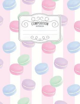 Paperback Composition Notebook: Kawaii College Ruled Narrow Line Comp Books for School - Macaron Lavender Stripes Book