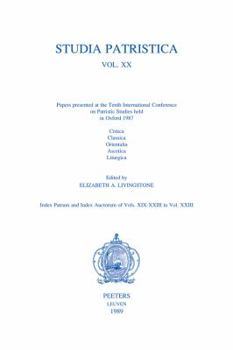 Paperback Studia Patristica. Vol. XX - Critica, Classica, Orientalia, Ascetica, Liturgica Book