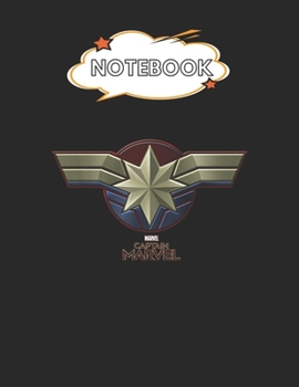 Notebook: Marvel Captain Marvel Movie Chest Symbol Blank Comic Notebook for Kids Marble Size Blank Journal Composition Blank Pag