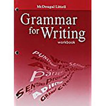 Paperback McDougal Littell Literature: Grammar for Writing Workbook Grade 7 Book