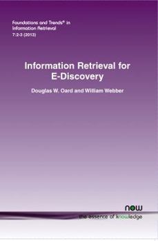 Paperback Information Retrieval for E-Discovery Book